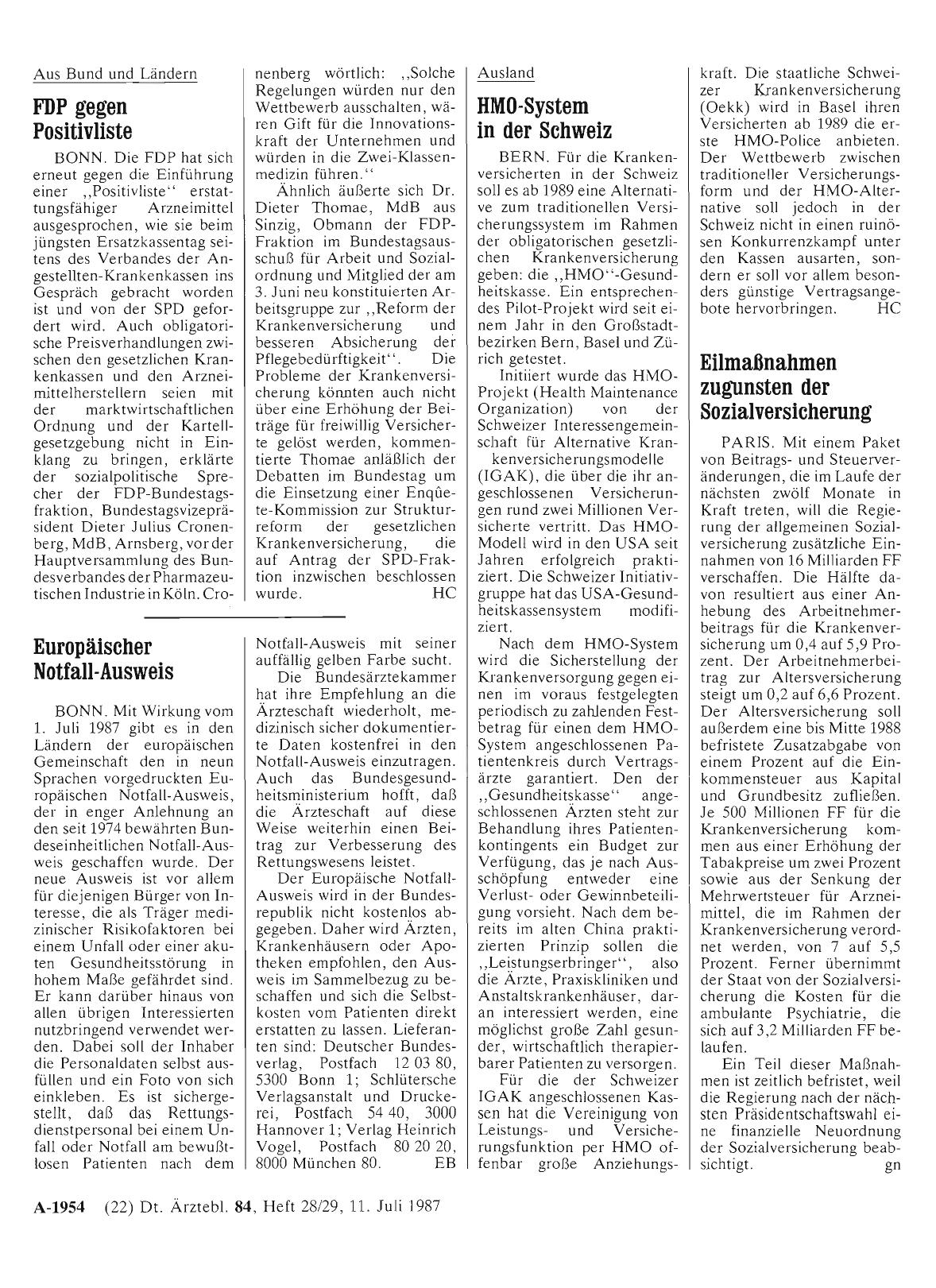 Vorschauseite 1: HMO-System in der Schweiz