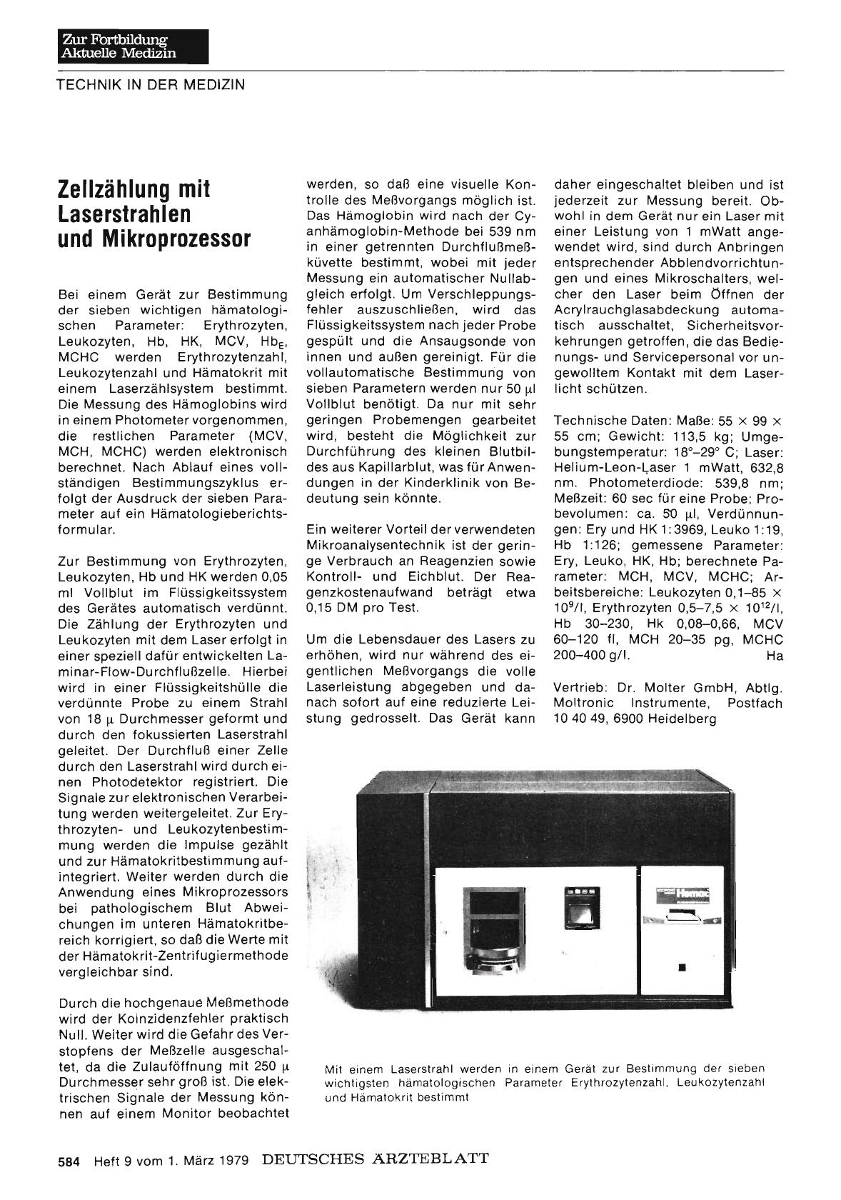 Vorschauseite 1: Zellzählung mit Laserstrahlen und Mikroprozessor