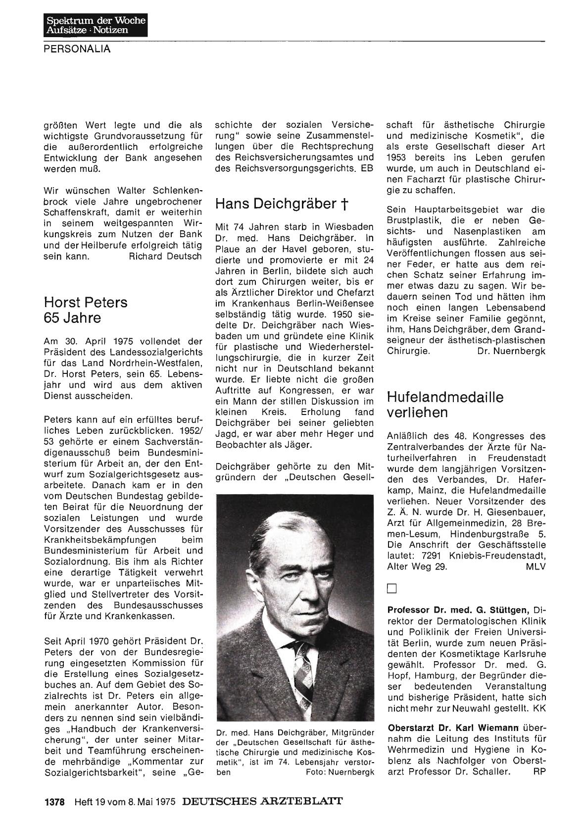 Vorschauseite 1: Horst Peters 65 Jahre