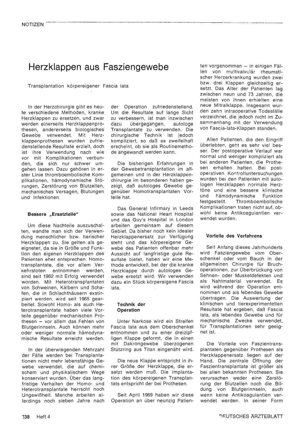 Vorschauseite 1: Herzklappen aus Fasziengewebe