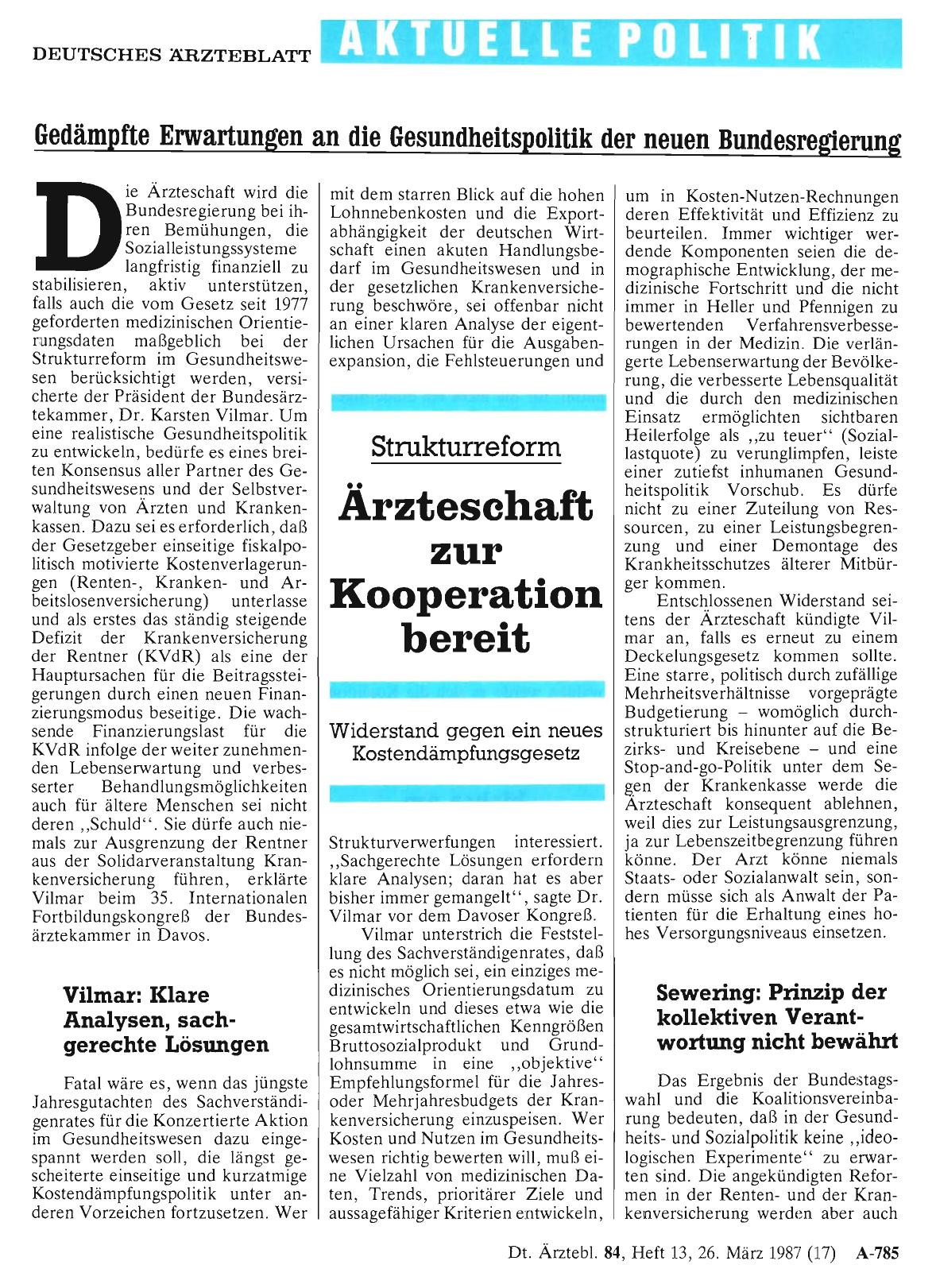Vorschauseite 1: Strukturreform: Ärzteschaft zur Kooperation bereit