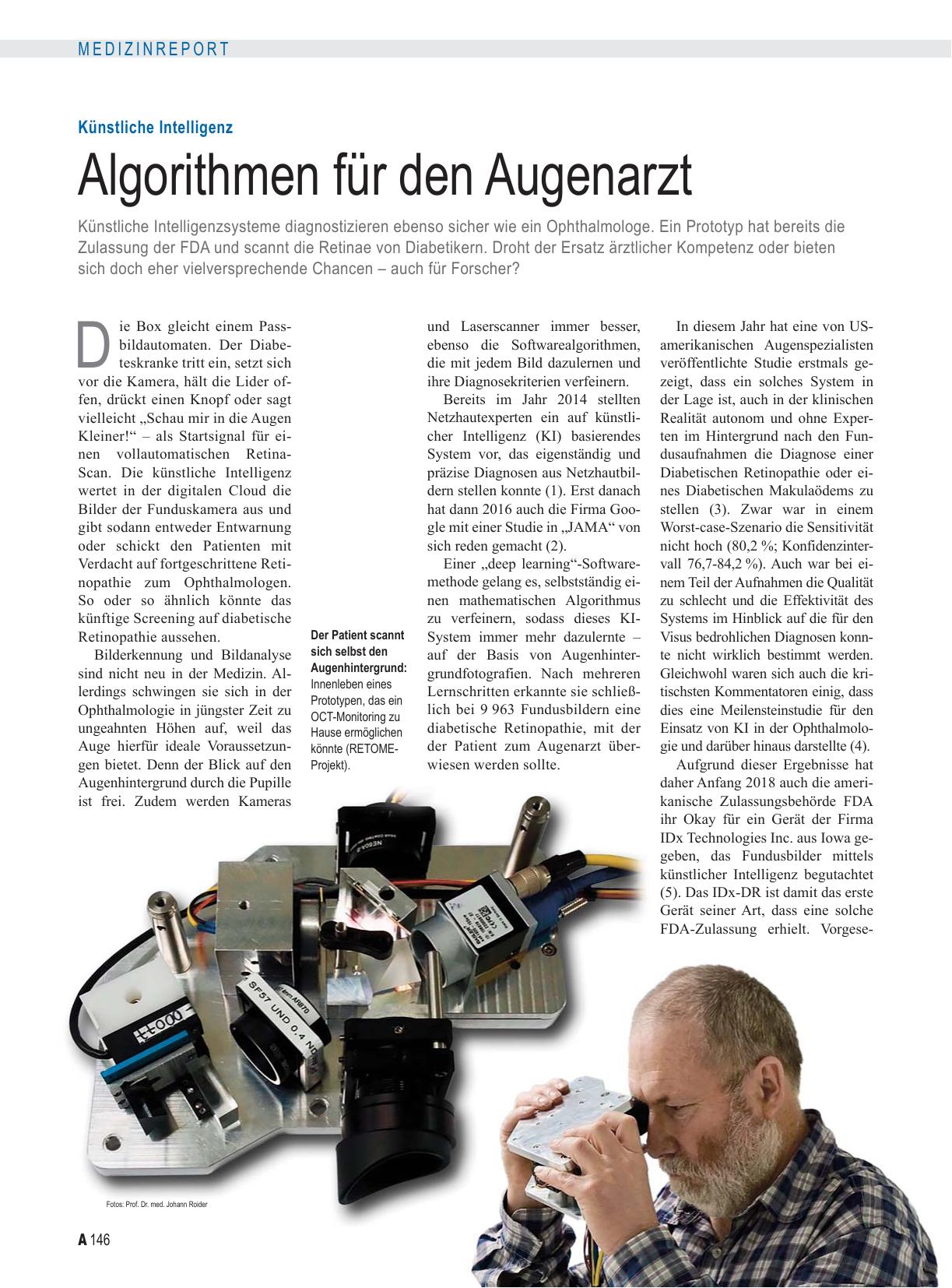 Vorschauseite 1: Künstliche Intelligenz: Algorithmen für den Augenarzt