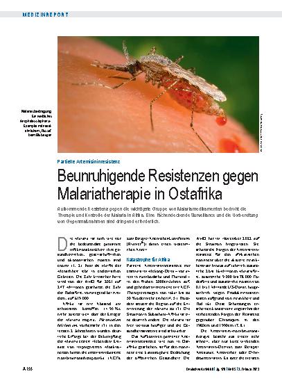 Vorschauseite 1: Partielle Artemisininresistenz: Beunruhigende Resistenzen gegen Malariatherapie in Ostafrika