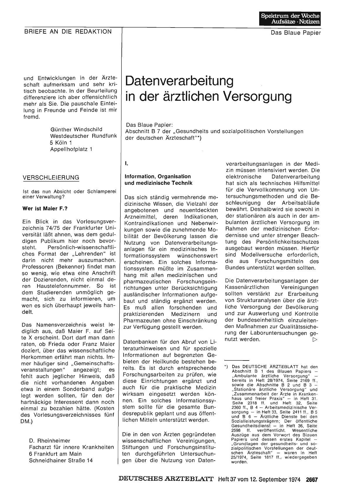 Vorschauseite 1: Verschleierung: Wer ist Maier F. ?