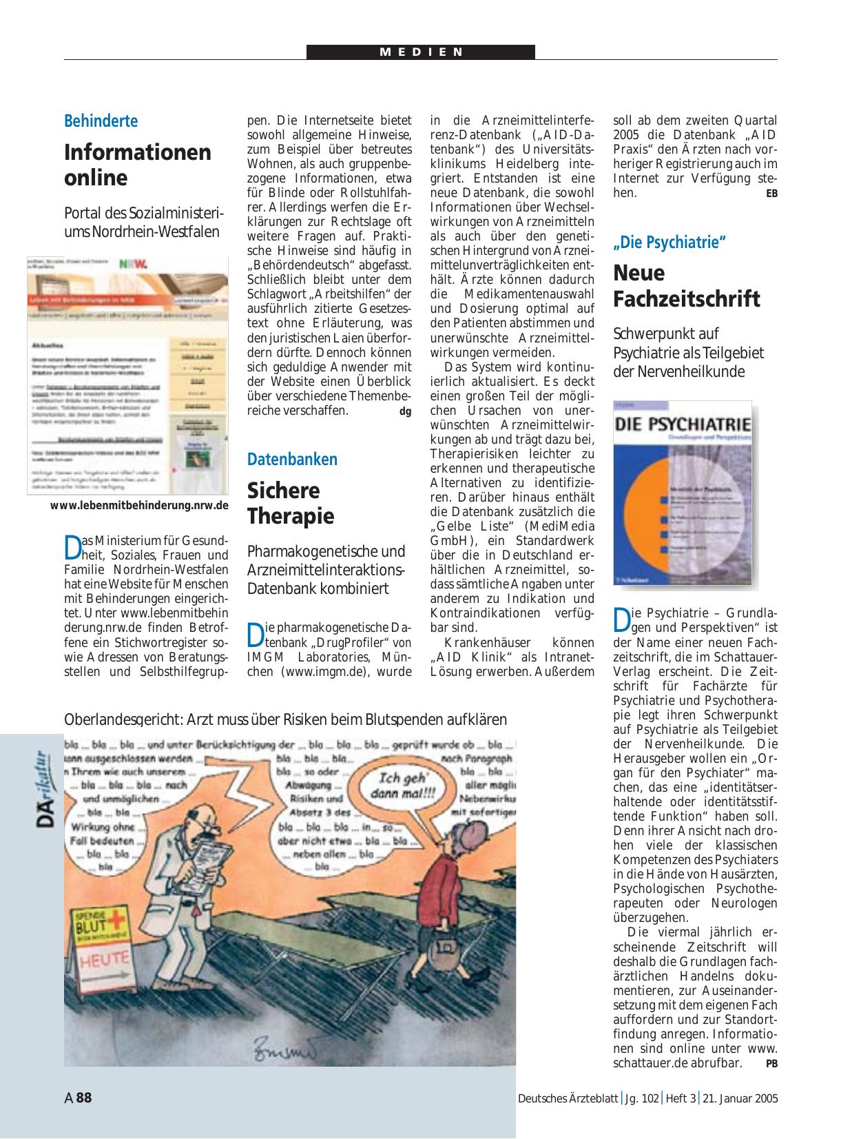 Vorschauseite 1: Datenbanken: Sichere Therapie