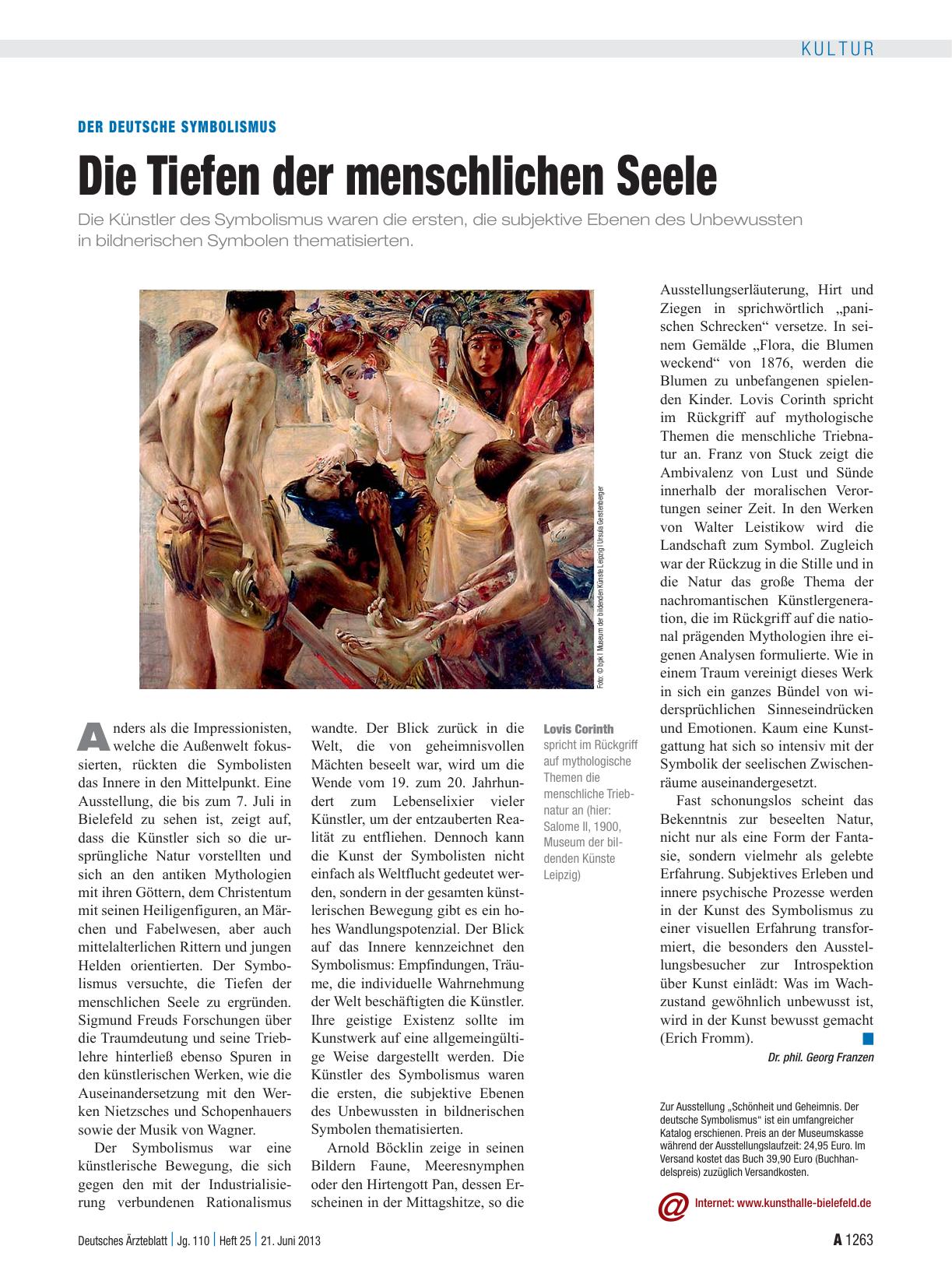 Vorschauseite 1: Der Deutsche Symbolismus: Die Tiefen der menschlichen Seele