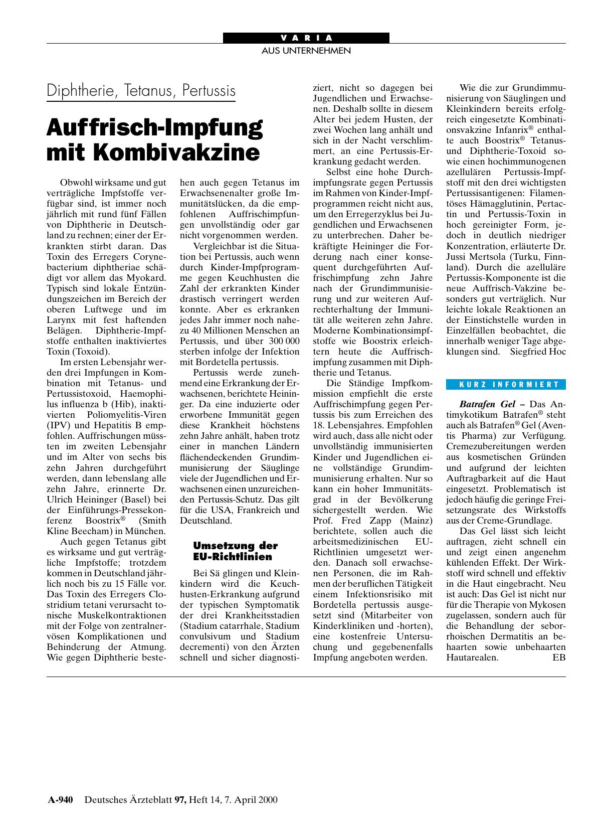 Vorschauseite 1: Batrafen Gel