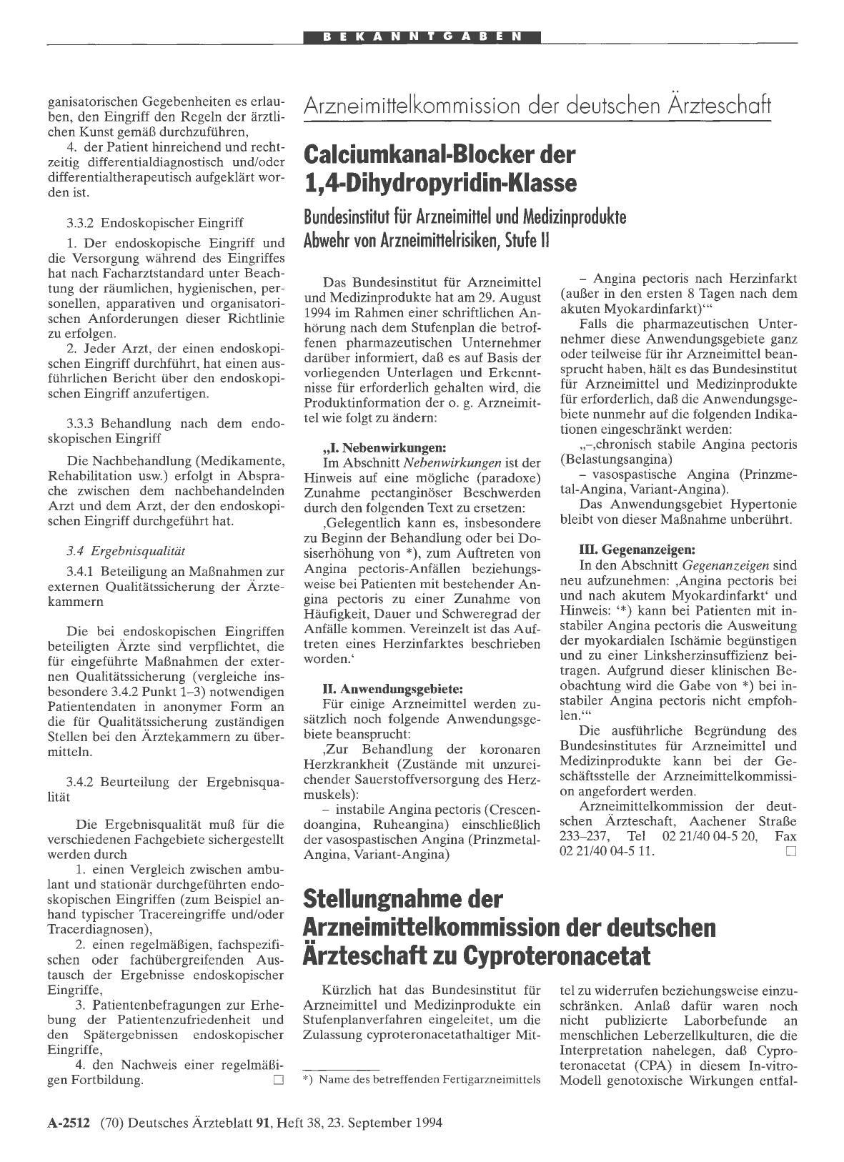 Vorschauseite 1: Calciumkanal-Blocker der 1, 4-Dihydropyridin-Klasse