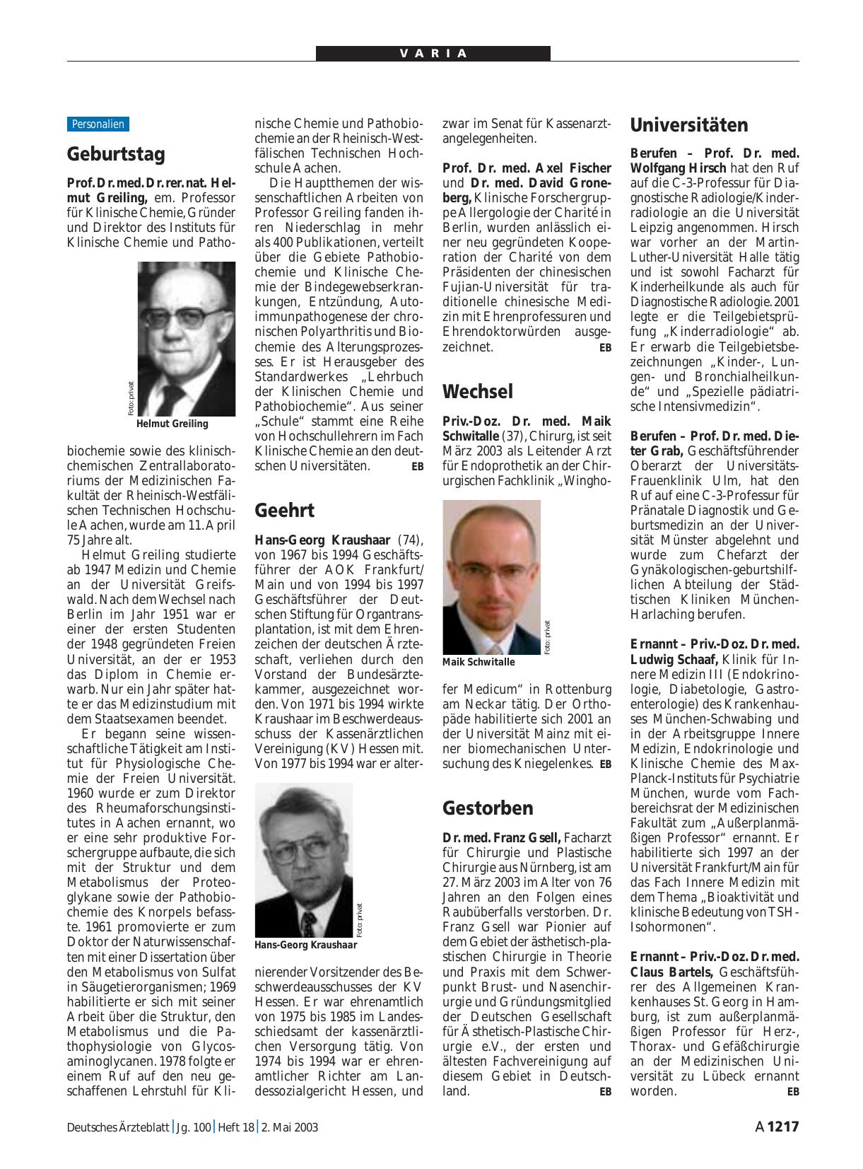 Vorschauseite 1: Geehrt