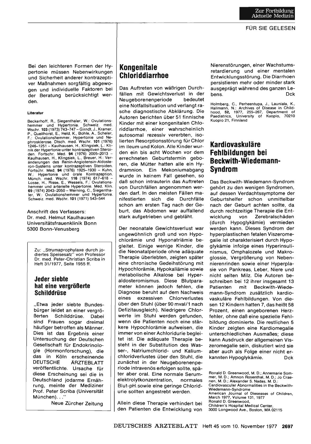 Vorschauseite 1: Kongenitale Chloriddiarrhoe