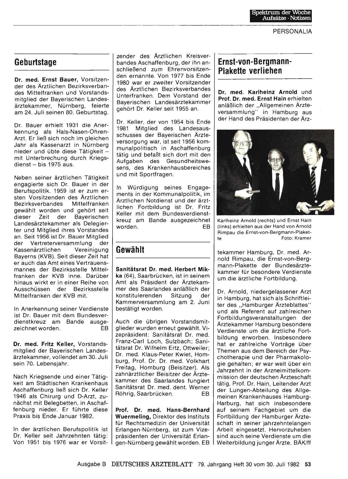 Vorschauseite 1: Ernst-von-Bergmann-Plakette verliehen