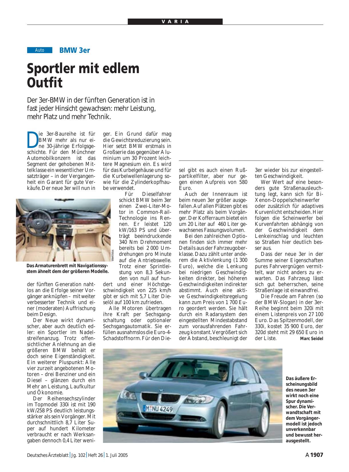 Vorschauseite 1: BMW 3er: Sportler mit edlem Outfit