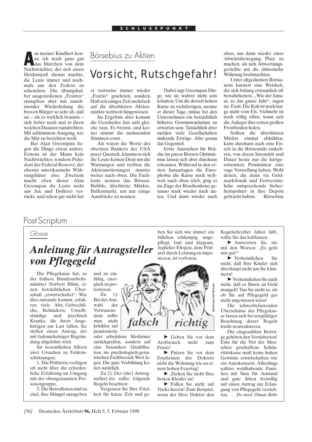 Vorschauseite 1: Glosse: Anleitung für Antragsteller von Pflegegeld