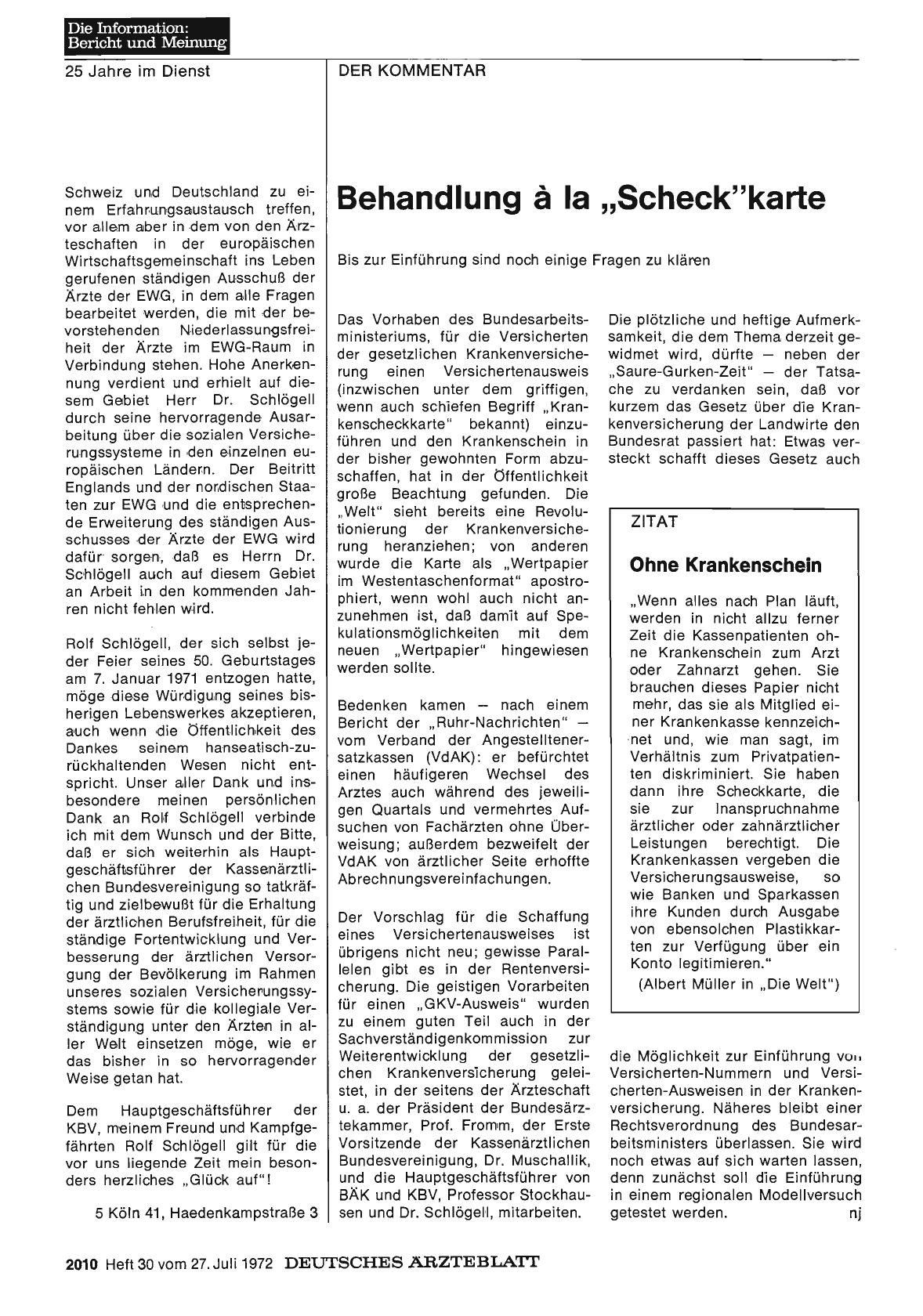 Vorschauseite 1: Behandlung à la „Scheck"karte