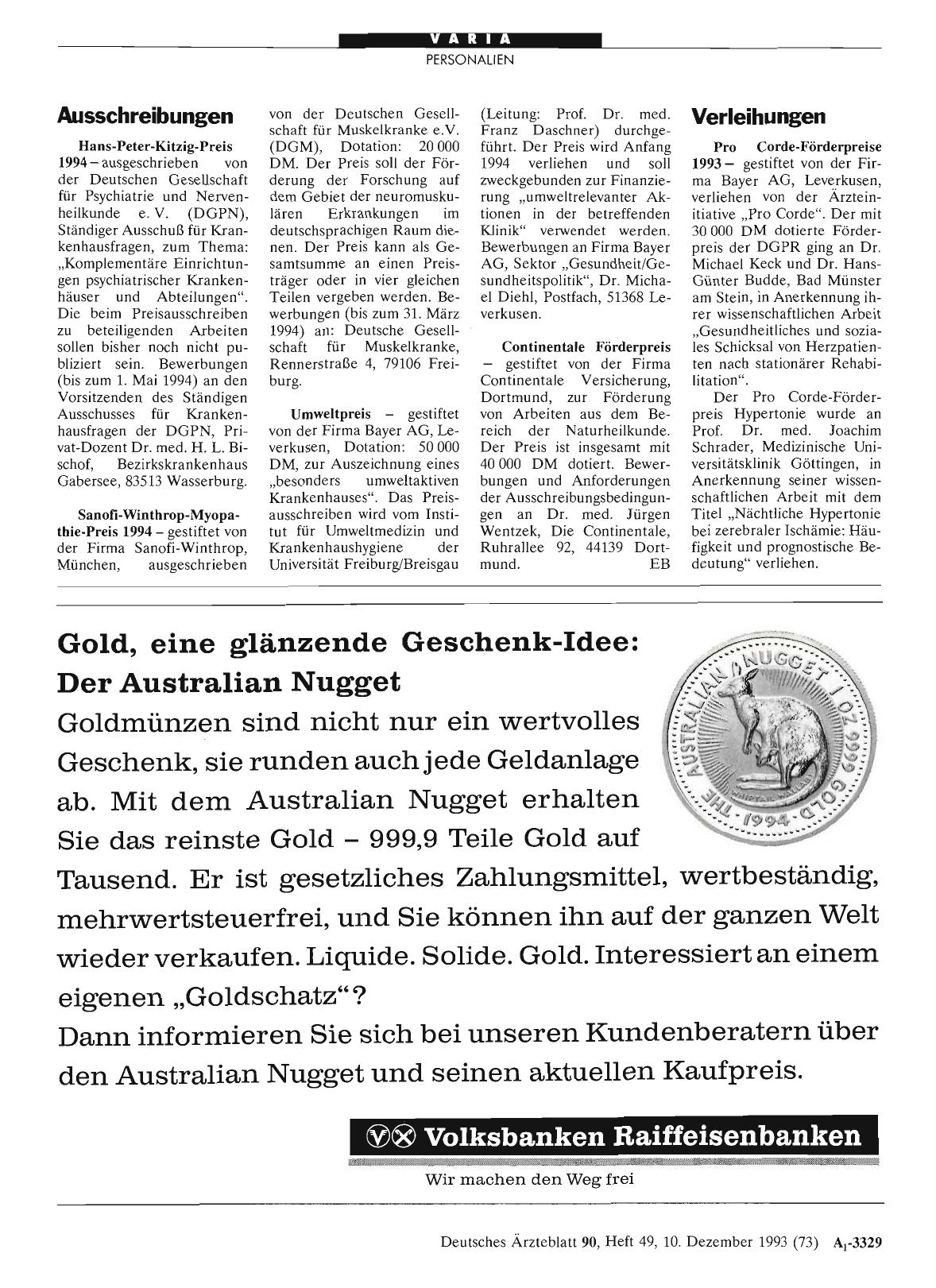 Vorschauseite 1: Ausschreibungen