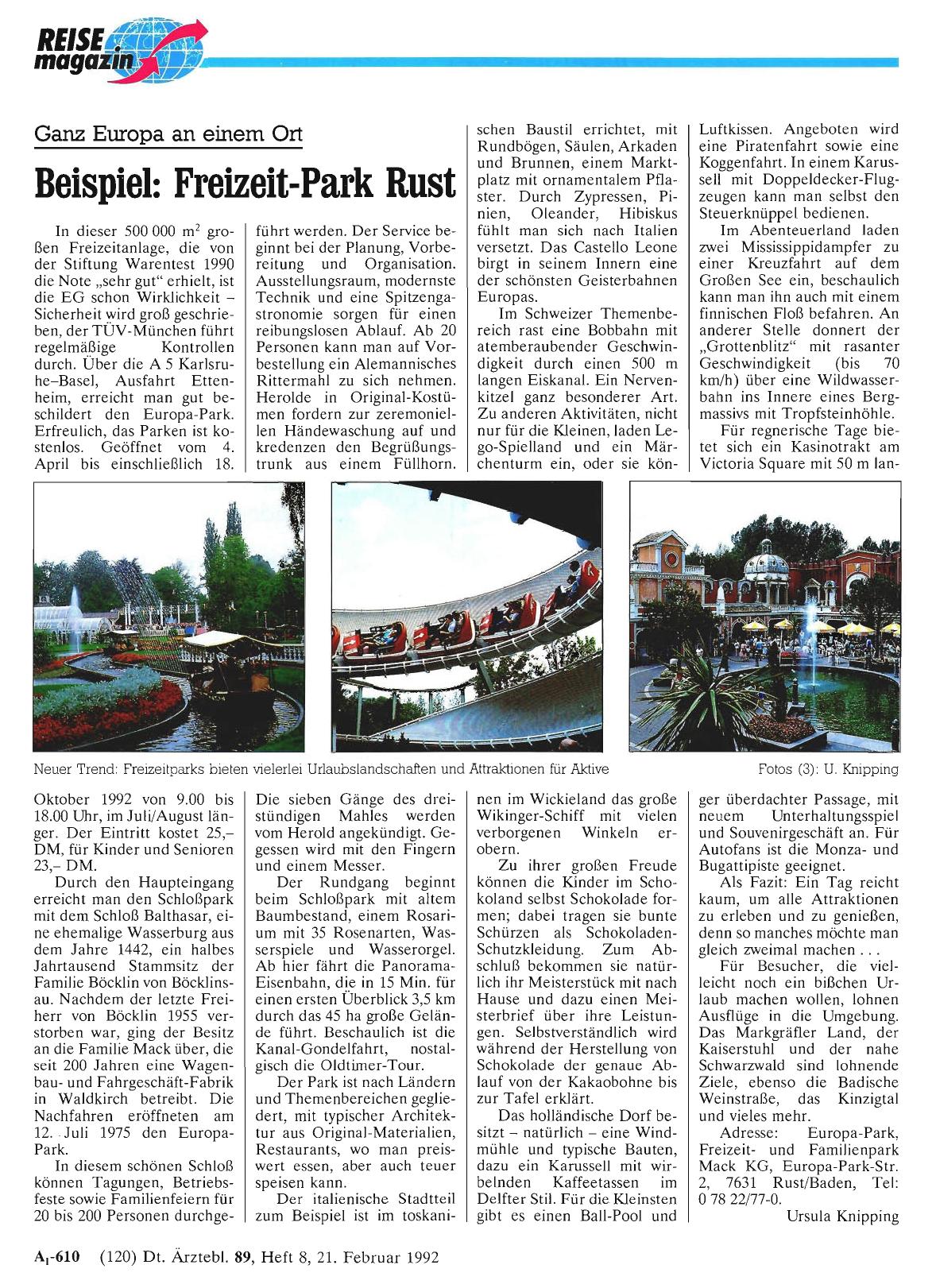 Vorschauseite 1: Ganz Europa an einem Ort Beispiel: Freizeit-Park Rust
