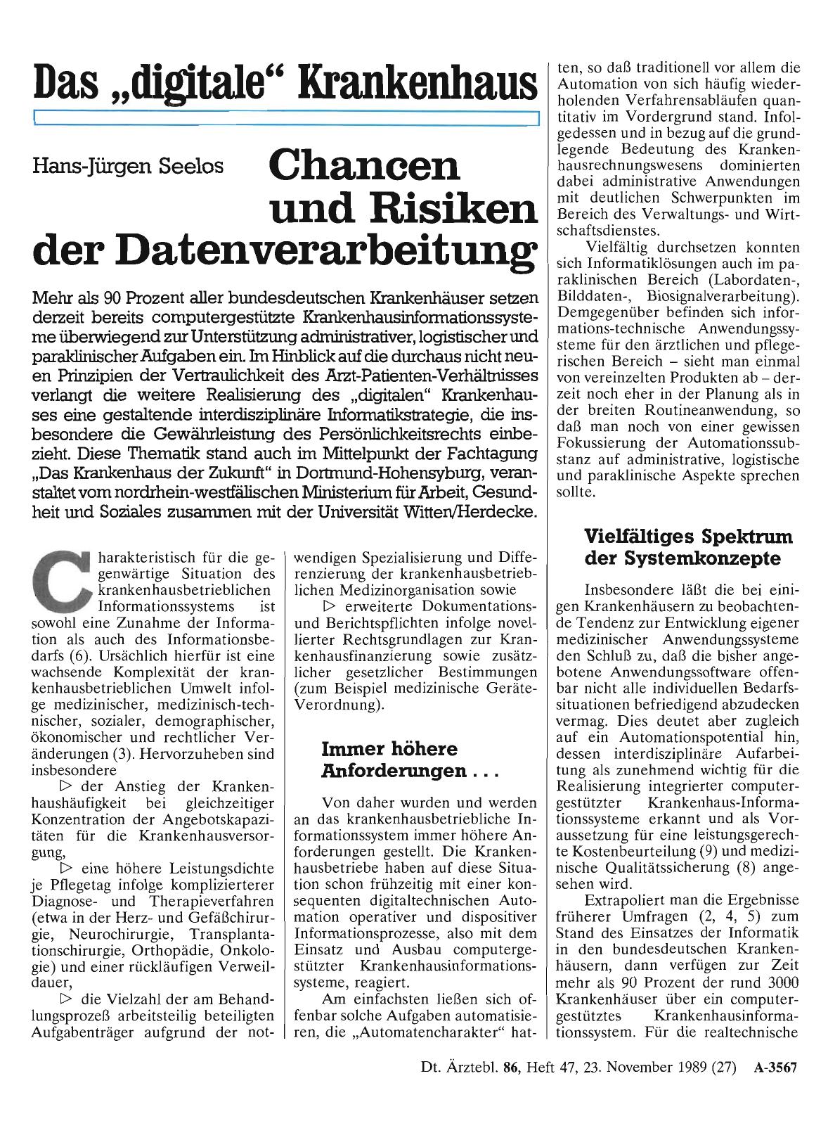 Vorschauseite 1: Das „digitale“ Krankenhaus: Chancen und Risiken der Datenverarbeitung