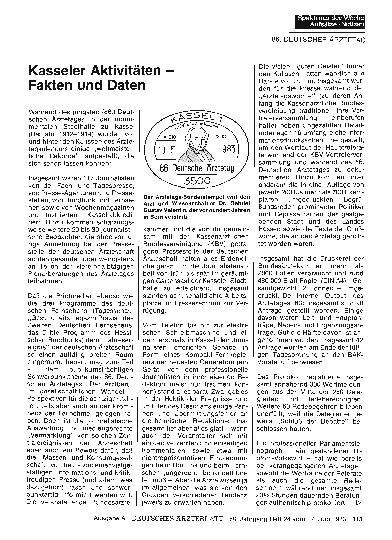 Vorschauseite 1: Kasseler Aktivitäten — Fakten und Daten