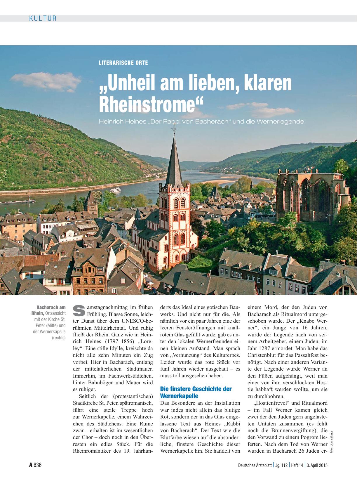 Vorschauseite 1: Literarische Orte: „Unheil am lieben, klaren Rheinstrome“