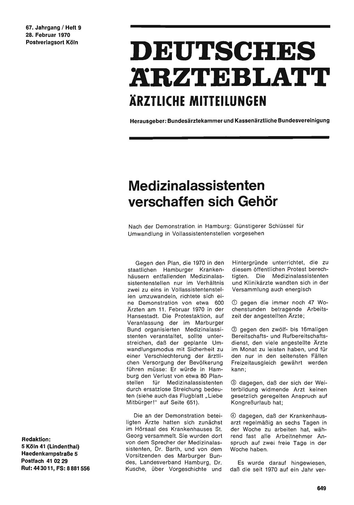 Vorschauseite 1: Medizinalassistenten verschaffen sich Gehör