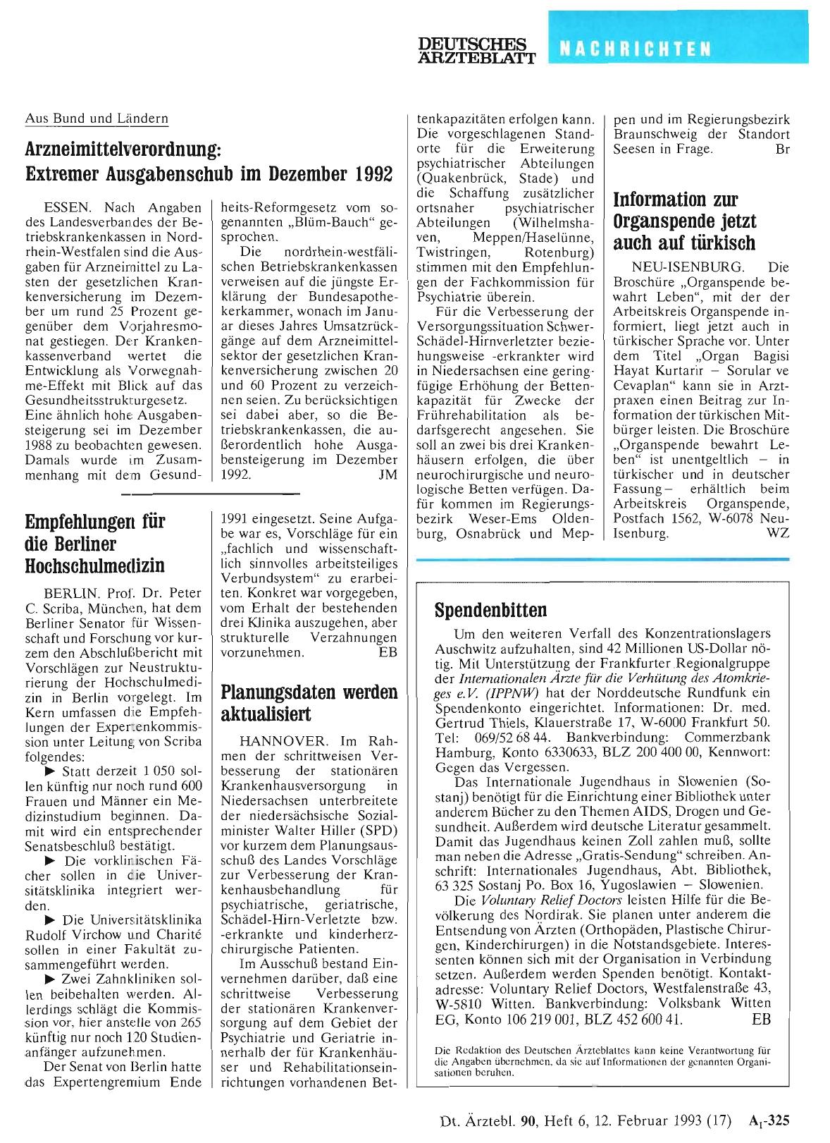 Vorschauseite 1: Planungsdaten werden aktualisiert