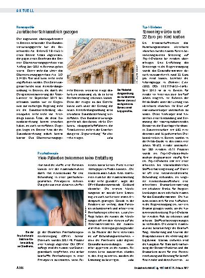 Vorschauseite 1: Typ-1-Diabetes: Screening würde rund 22 Euro pro Kind kosten