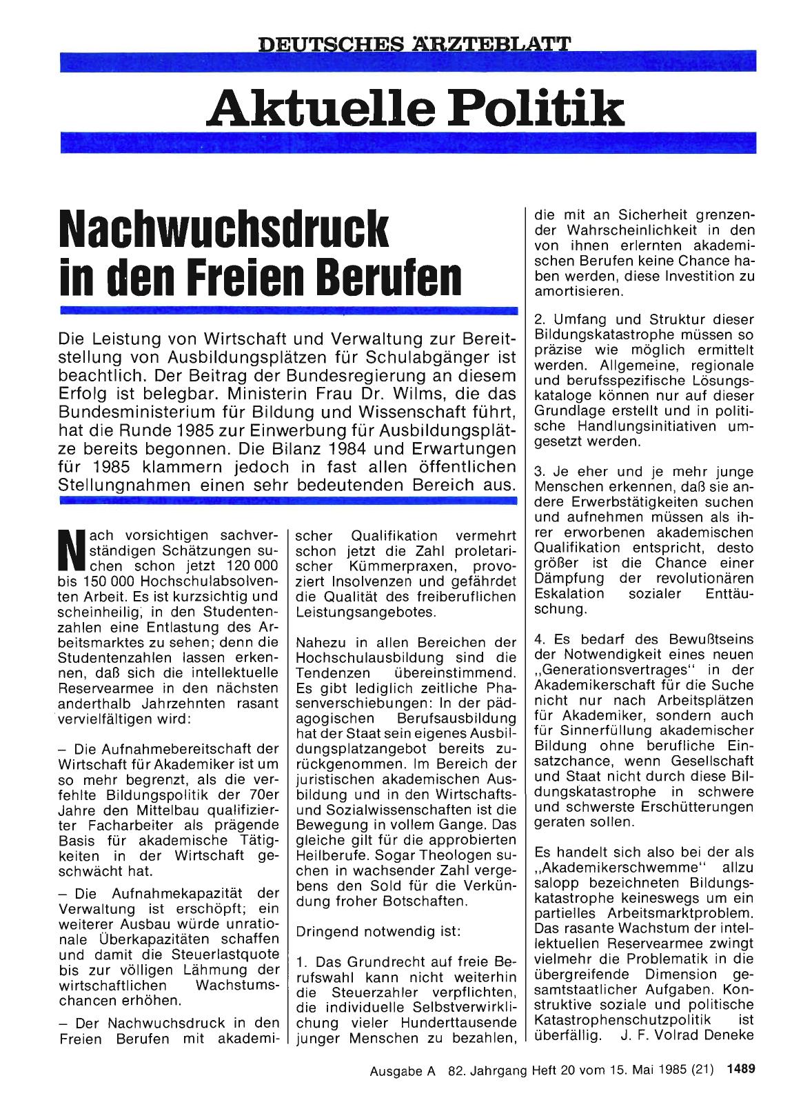 Vorschauseite 1: Nachwuchsdruck in den Freien Berufen