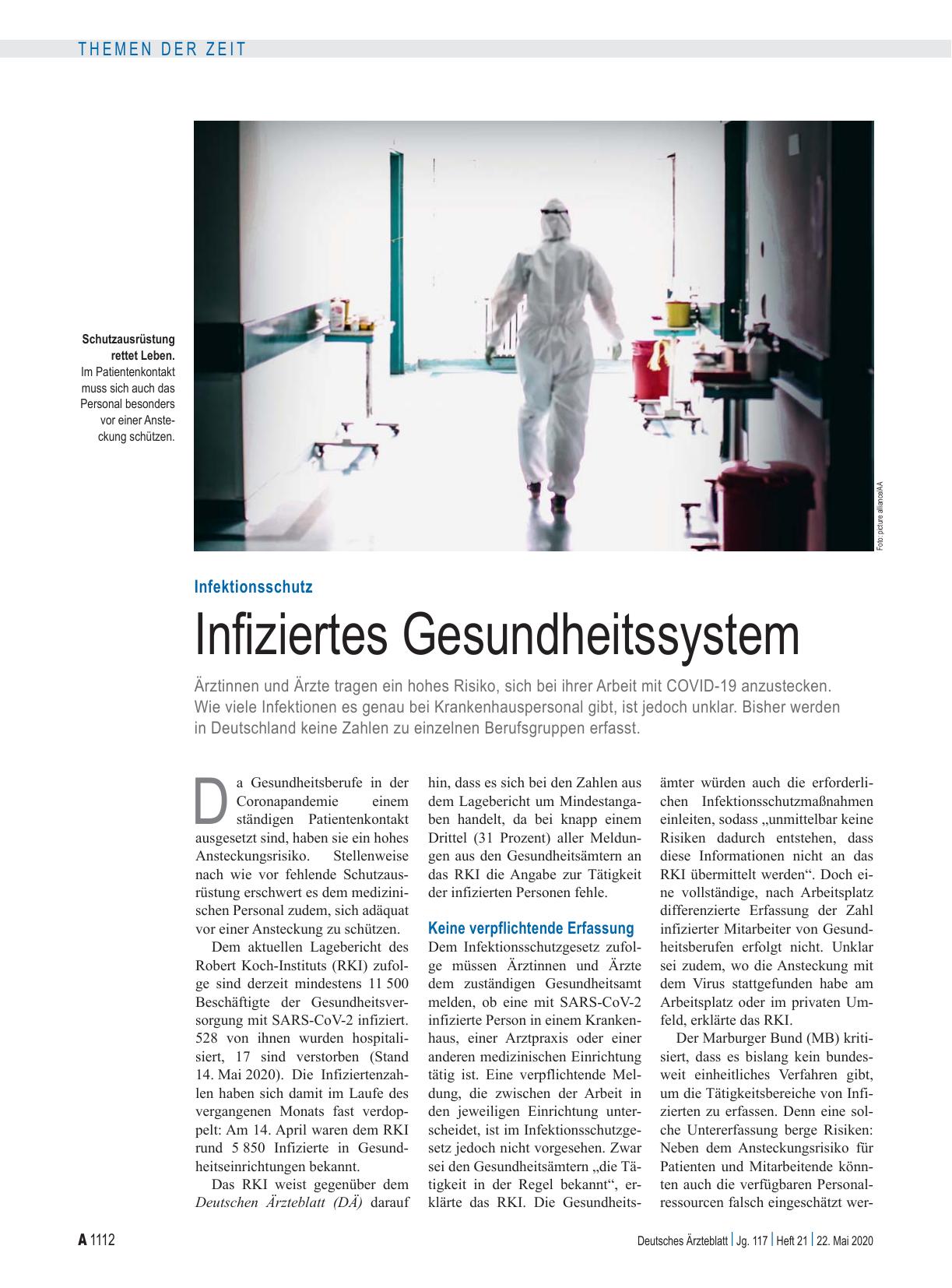 Vorschauseite 1: Infektionsschutz: Infiziertes Gesundheitssystem