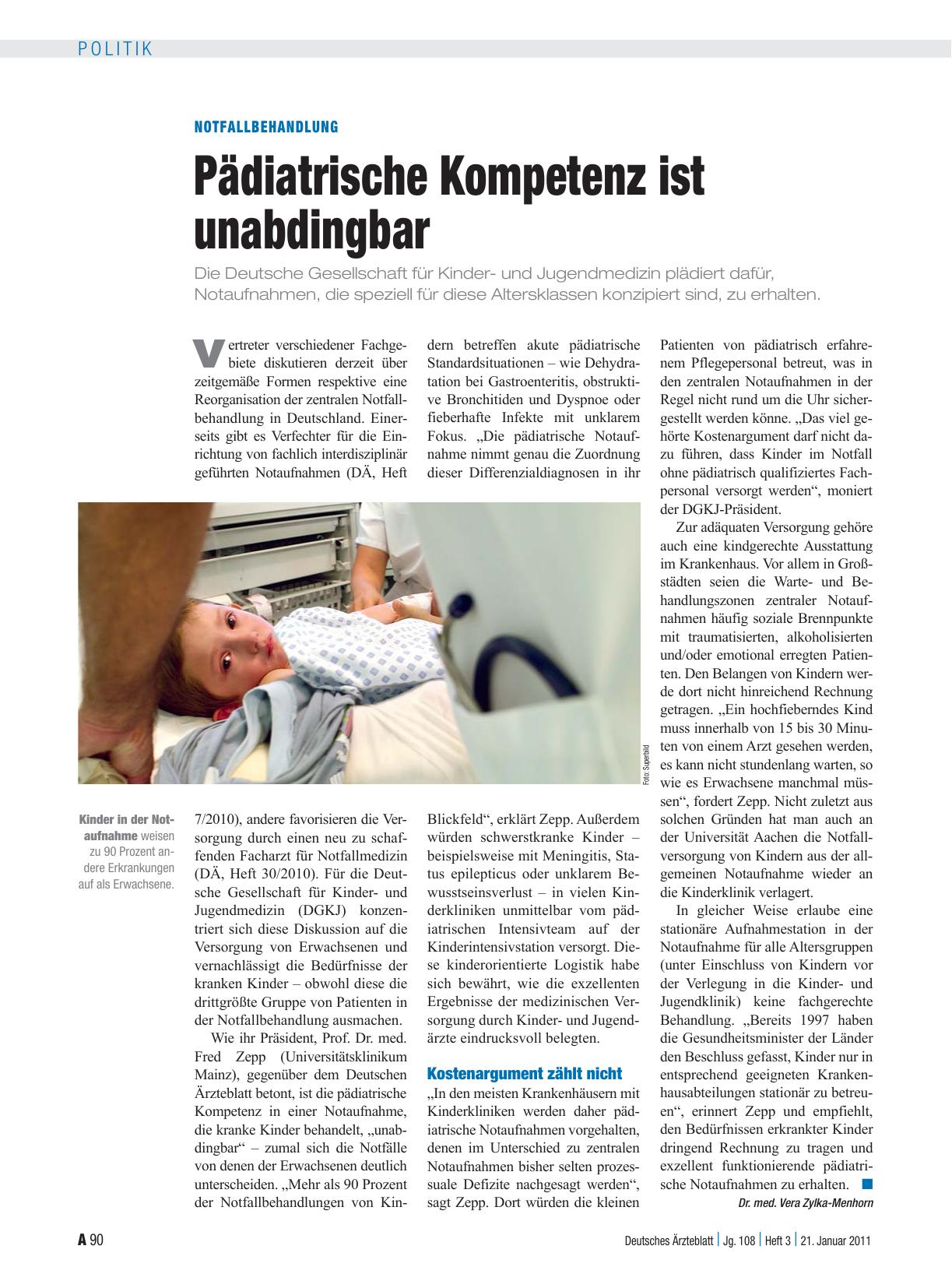Vorschauseite 1: Notfallbehandlung: Pädiatrische Kompetenz ist unabdingbar