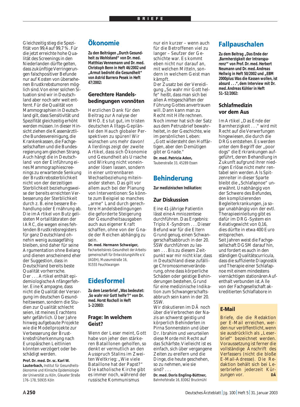 Vorschauseite 1: Behinderung: Zur Diskussion