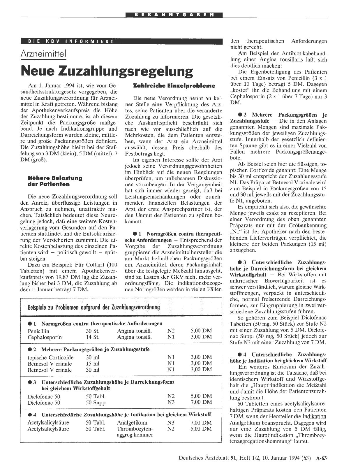 Vorschauseite 1: Arzneimittel: Neue Zuzahlungsregelung