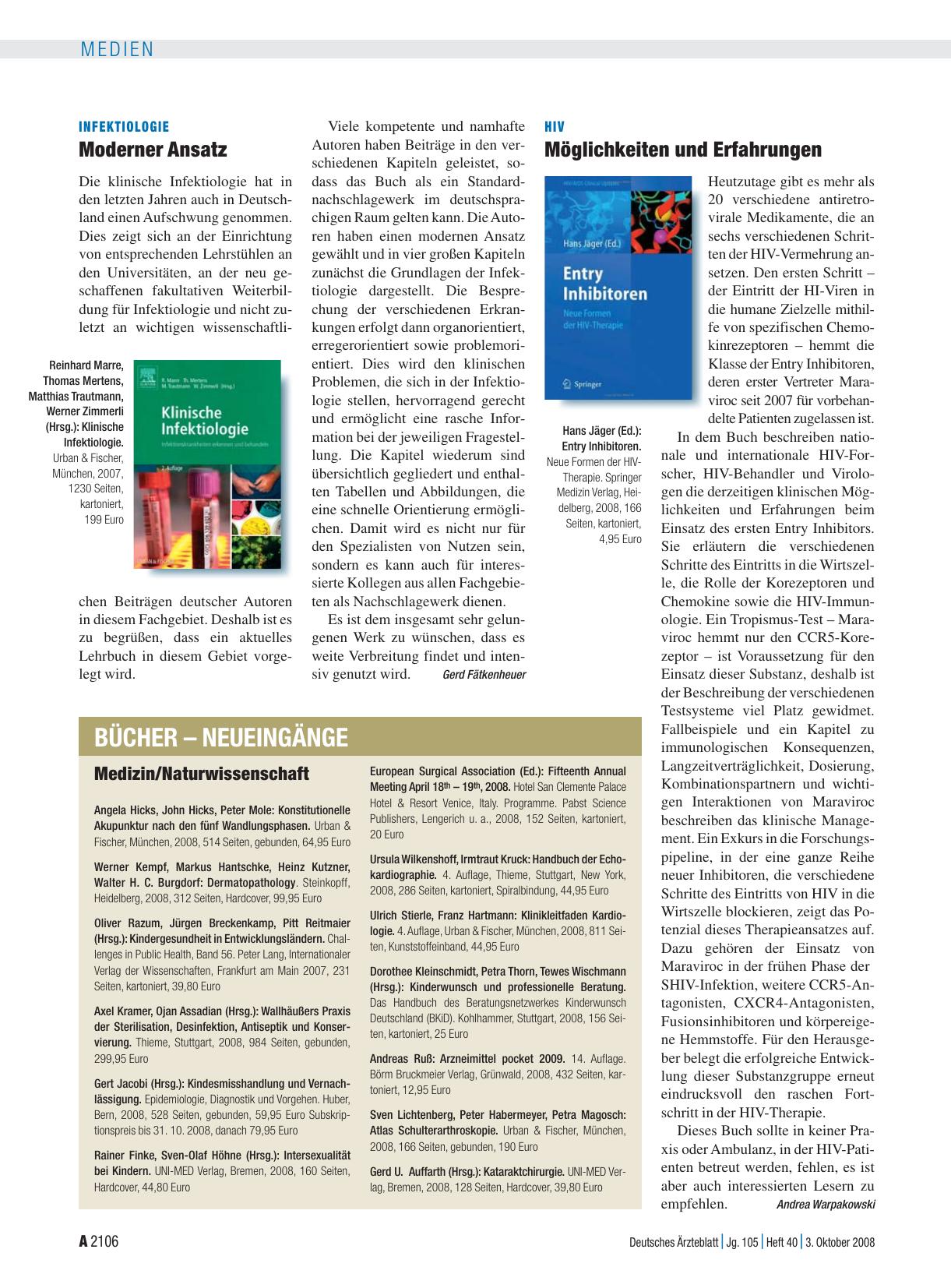 Vorschauseite 1: Infektiologie: Moderner Ansatz
