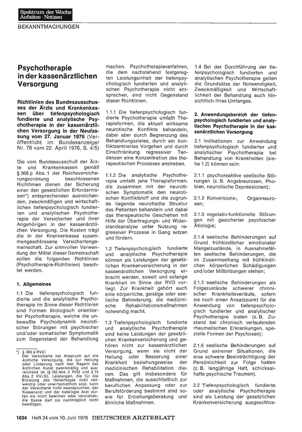 Vorschauseite 1: Psychotherapie in der kassenärztlichen Versorgung