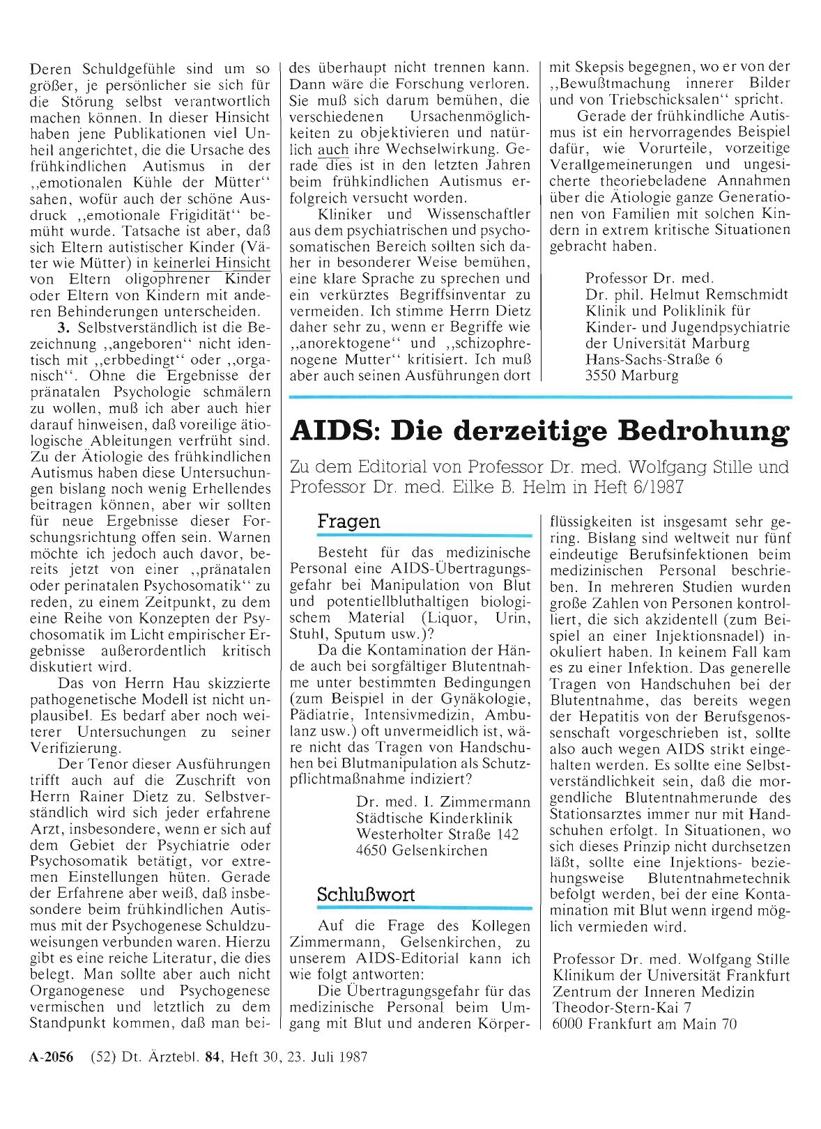 Vorschauseite 1: AIDS: Die derzeitige Bedrohung: Fragen
