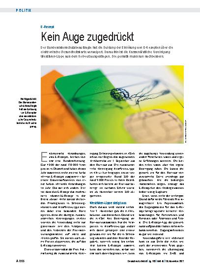 Vorschauseite 1: E-Rezept: Kein Auge zugedrückt