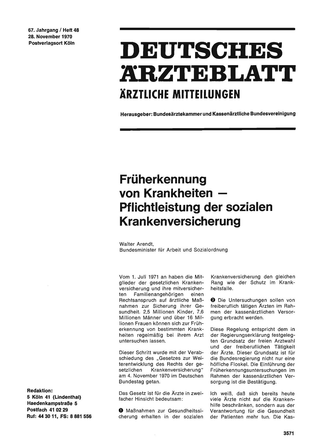 Vorschauseite 1: Früherkennung von Krankheiten Pflichtleistung der sozialen Krankenversicherung