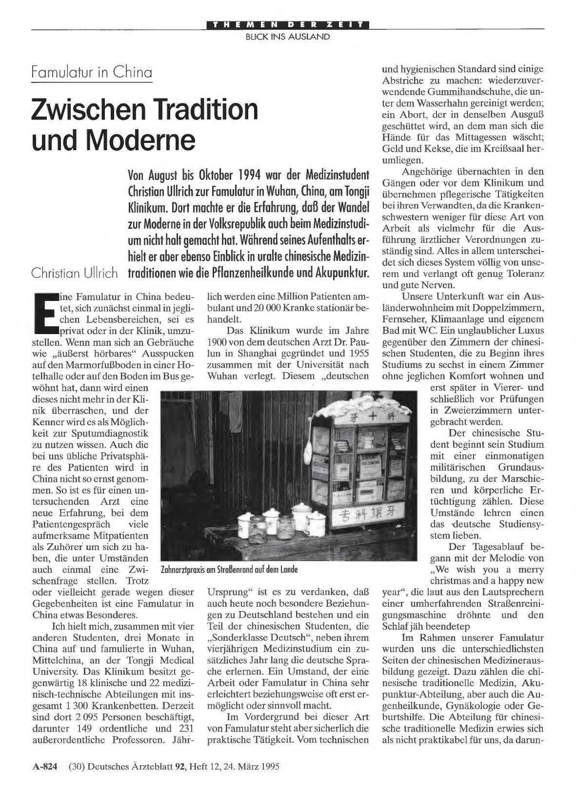 Vorschauseite 1: Famulatur in China: Zwischen Tradition und Moderne