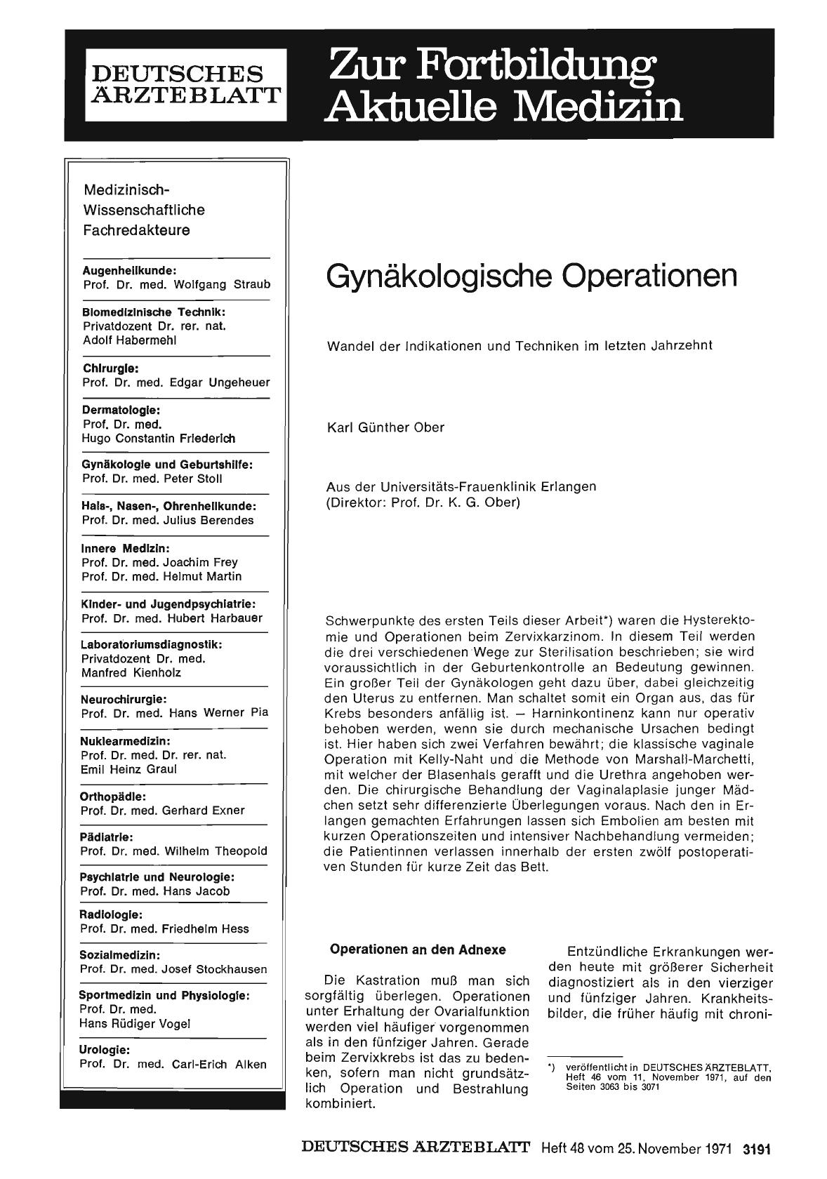 Vorschauseite 1: Gynäkologische Operationen
