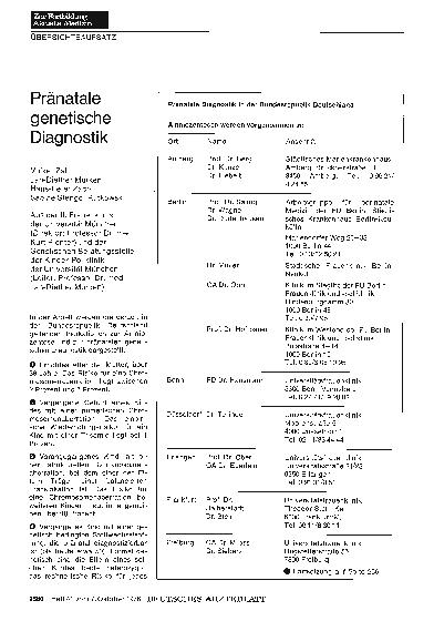 Vorschauseite 1: Pränatale genetische Diagnostik