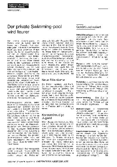 Vorschauseite 1: Der private Swimmingpool wird teurer