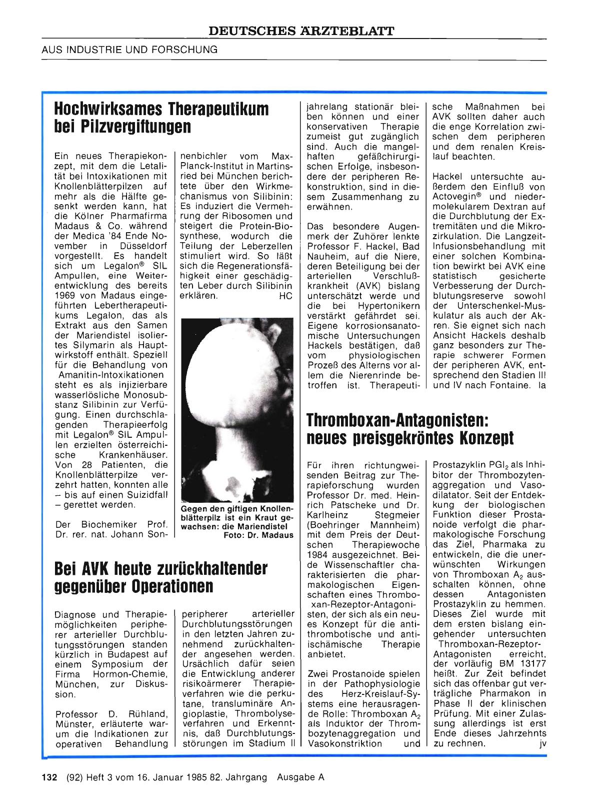 Vorschauseite 1: Thromboxan-Antagonisten: neues preisgekröntes Konzept