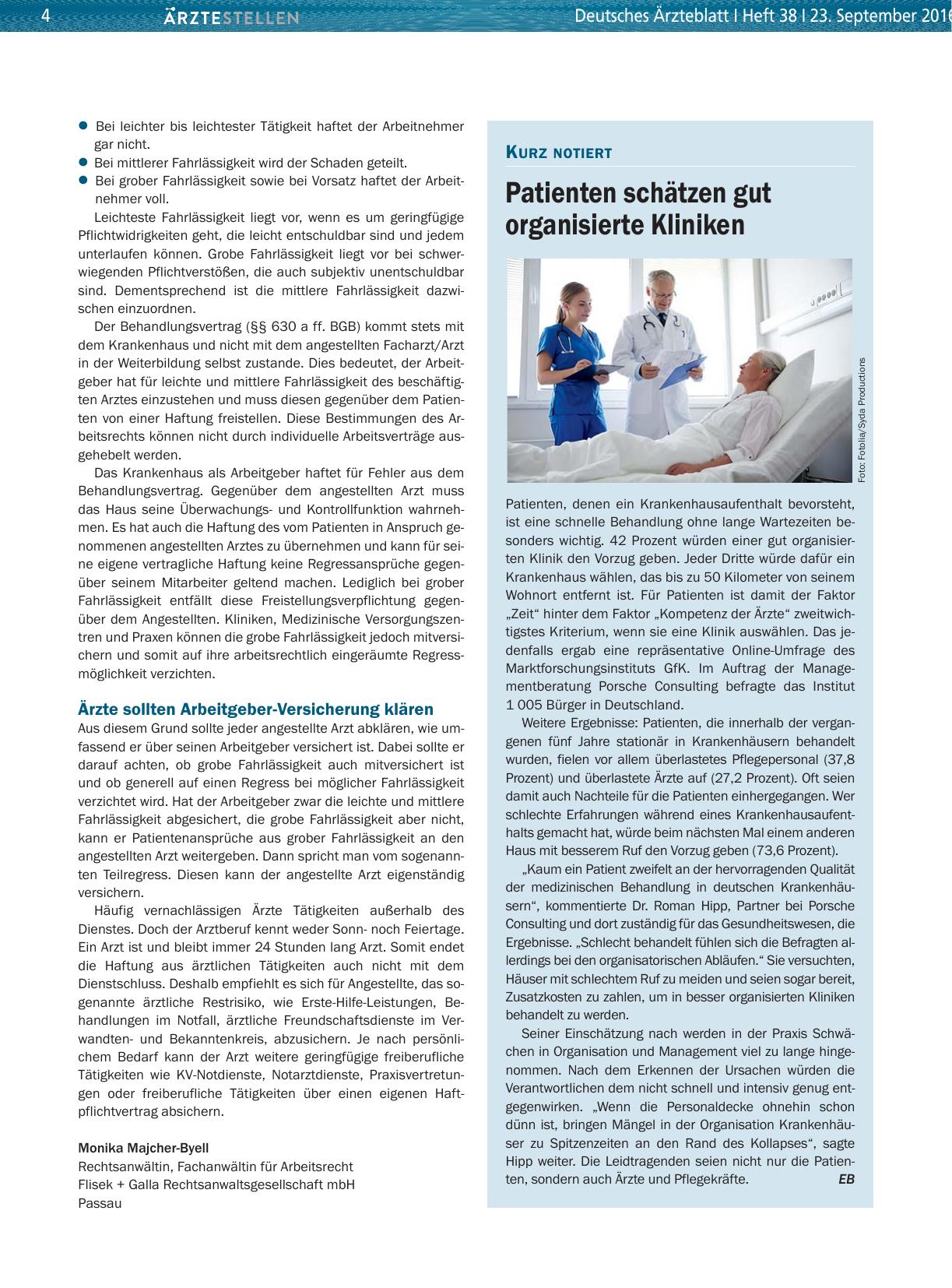 Vorschauseite 1: Patienten schätzen gut organisierte Kliniken