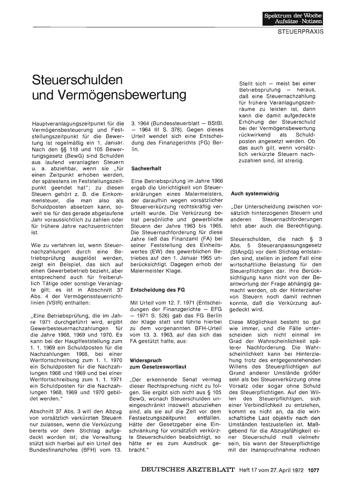 Vorschauseite 1: Steuerschulden und Vermögensbewertung