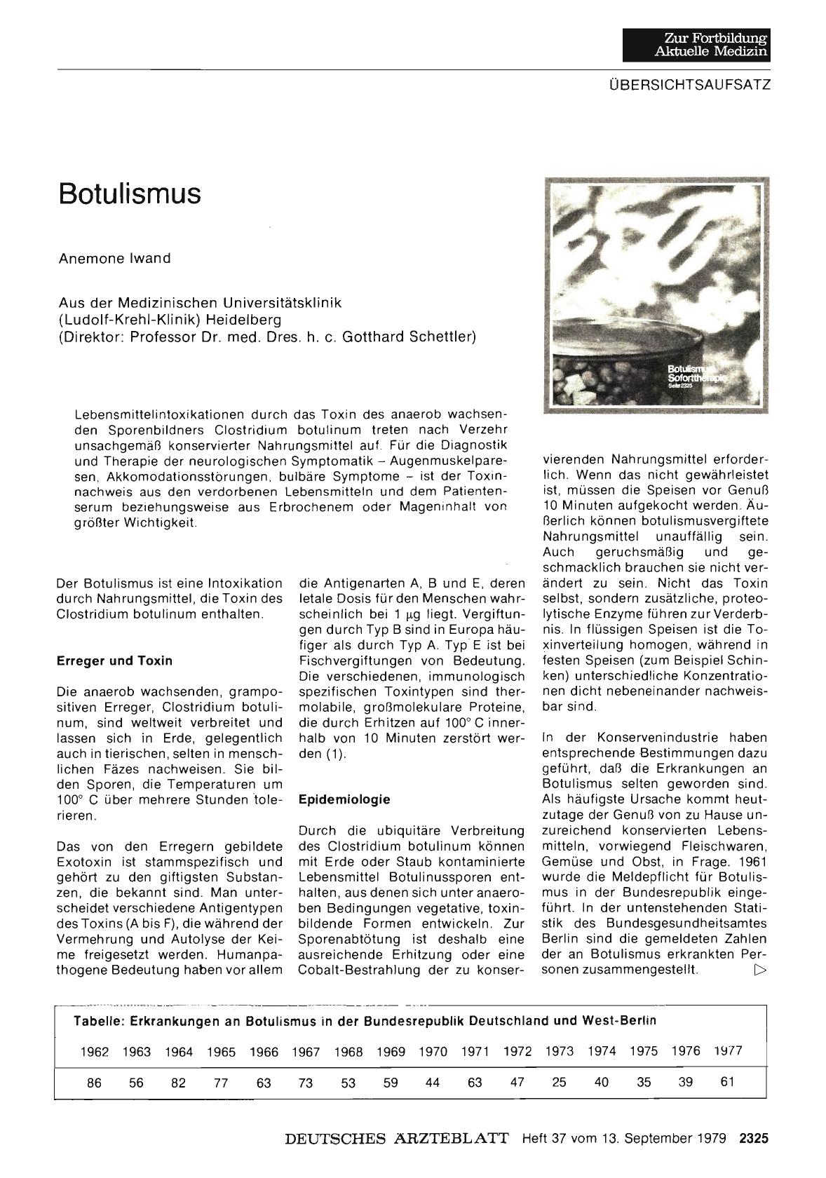 Vorschauseite 1: Botulismus