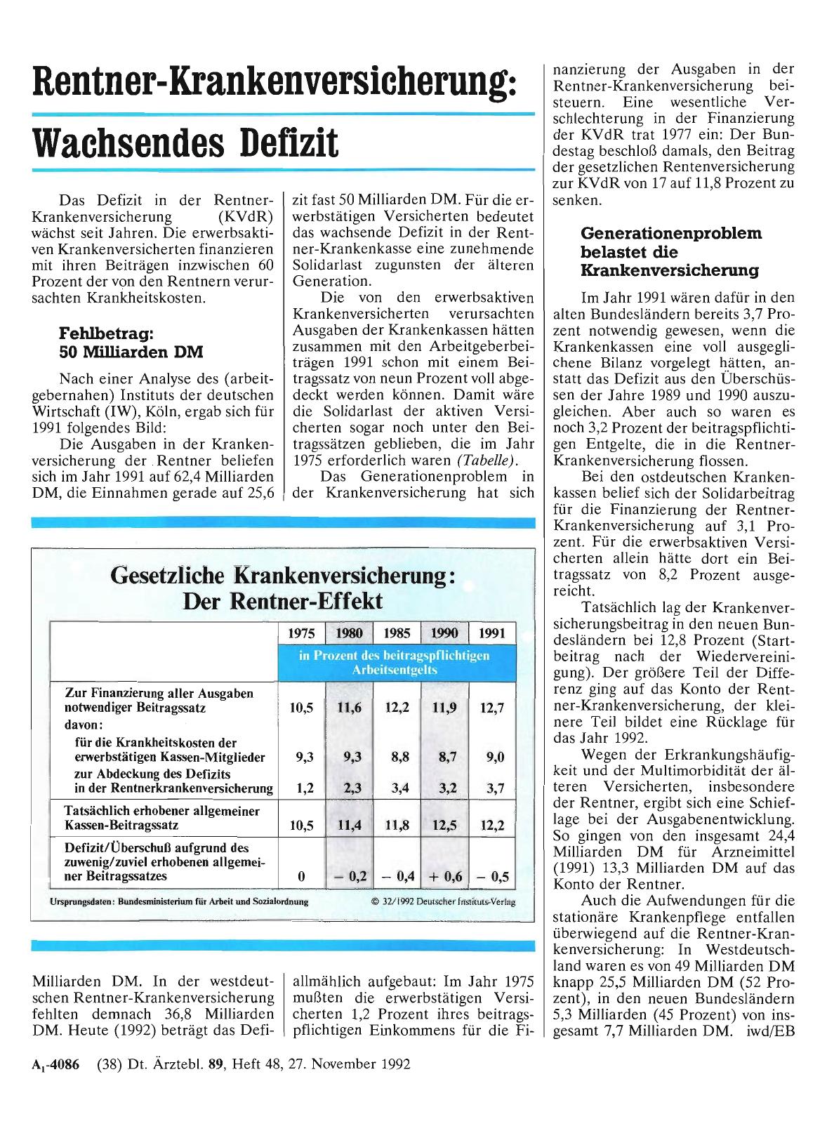 Vorschauseite 1: Rentner-Krankenversicherung: Wachsendes Defizit