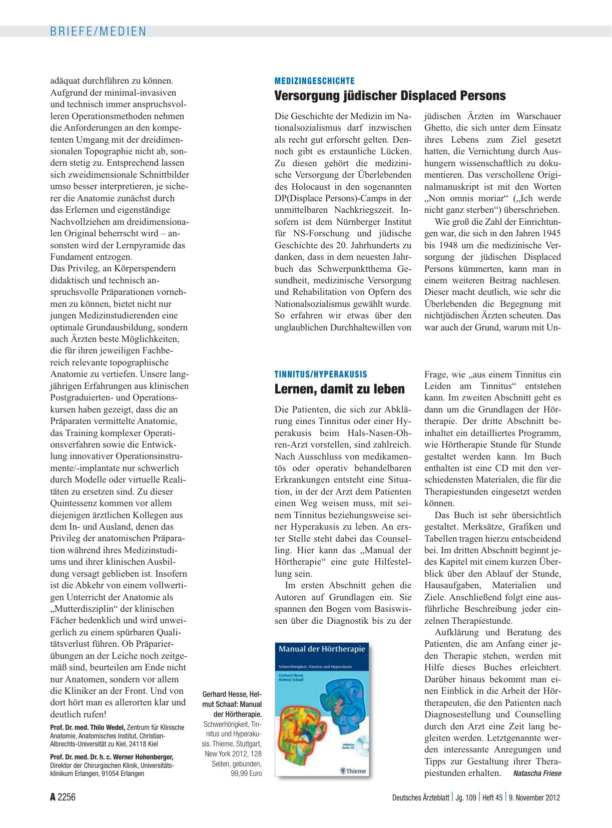 Vorschauseite 1: Medizingeschichte: Versorgung jüdischer Displaced Persons