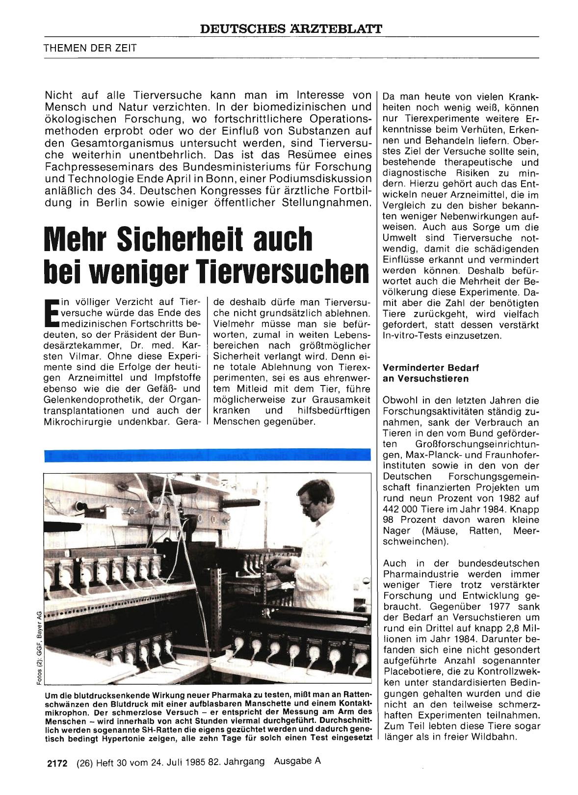 Vorschauseite 1: Mehr Sicherheit auch bei weniger Tierversuchen