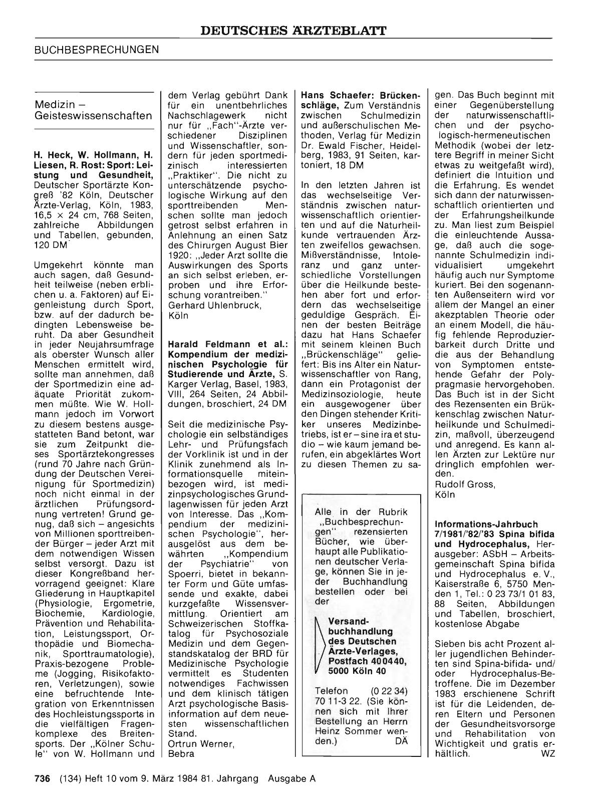 Vorschauseite 1: Medizin — Geisteswissenschaften