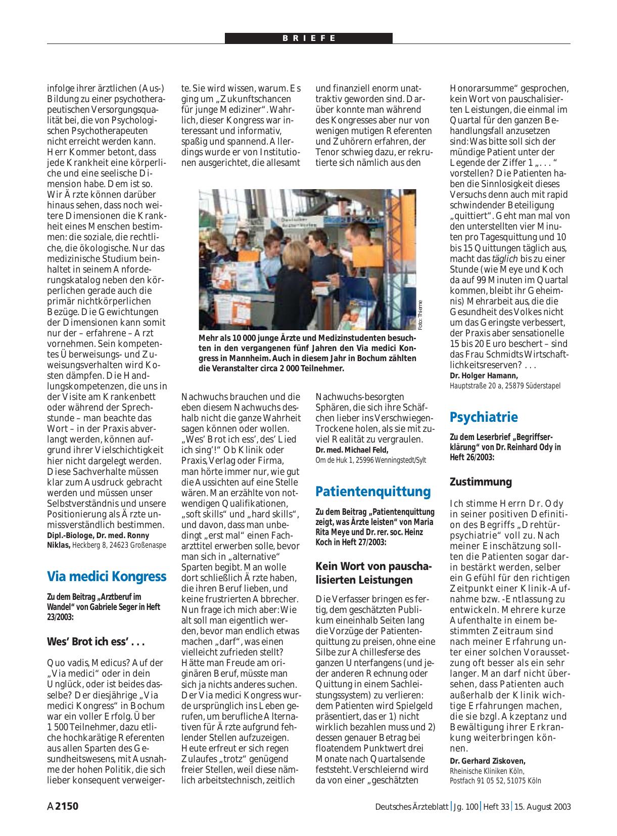 Vorschauseite 1: Psychiatrie: Zustimmung