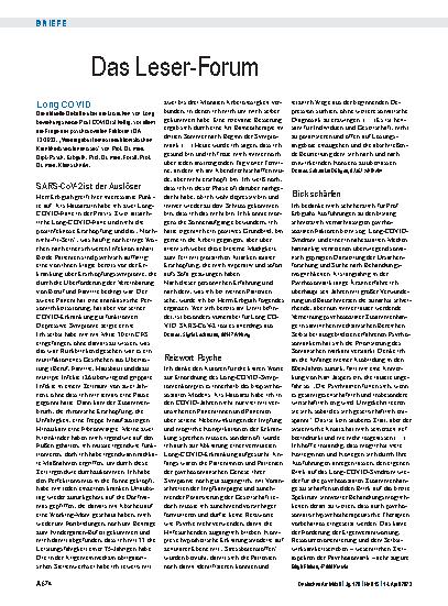 Vorschauseite 1: Long COVID: Blick schärfen